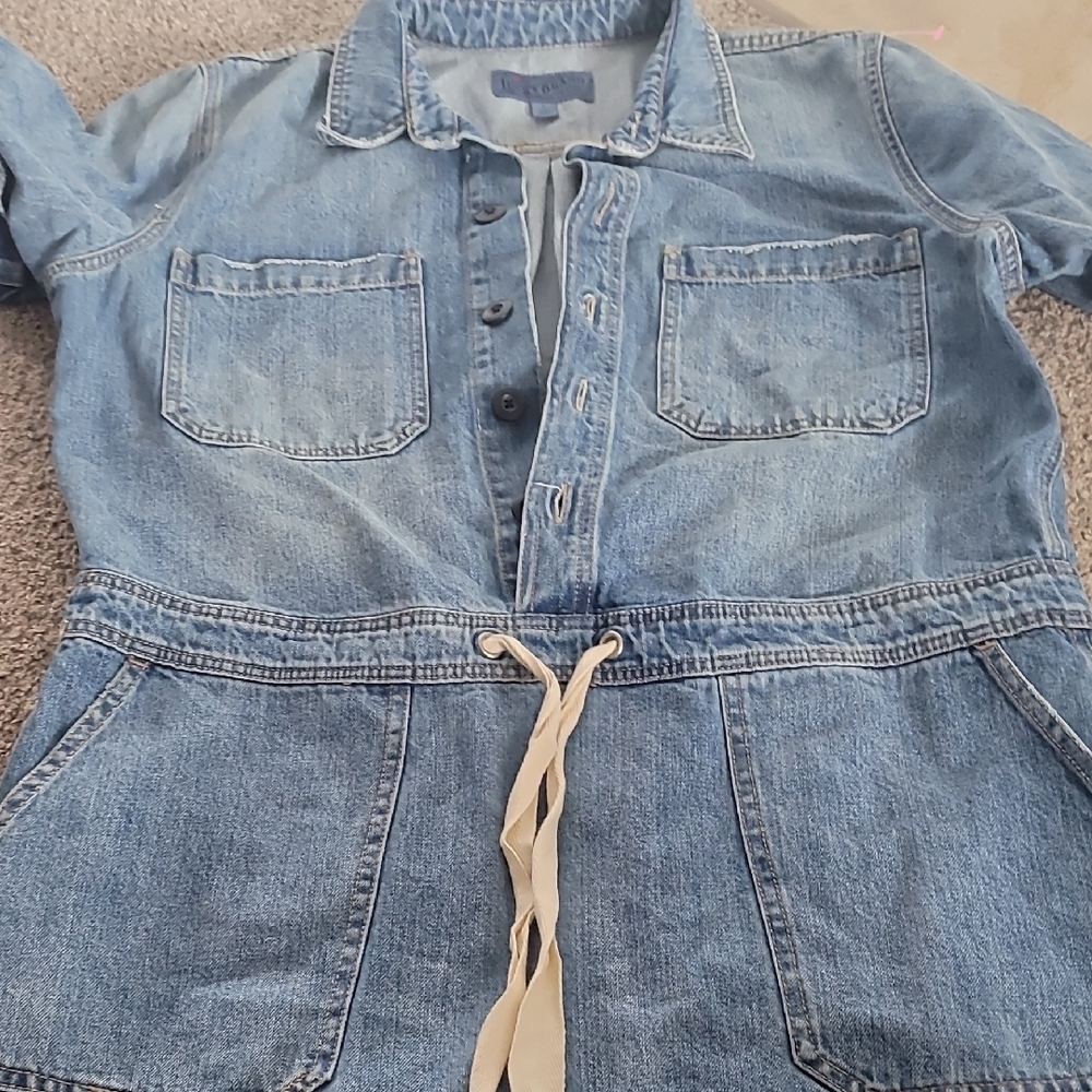Lucky brand Denim Button-Up dress with Drawstring Waist